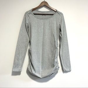 Supersoft long-sleeve striped maternity tee | sz M